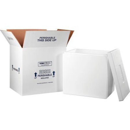 The Packaging Wholesalers Foam Insulated Shipping Kit, 18"L x 14"W x 19"H, White 248C